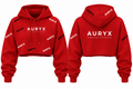 AURYX Raw Hem Cropped Hoodie